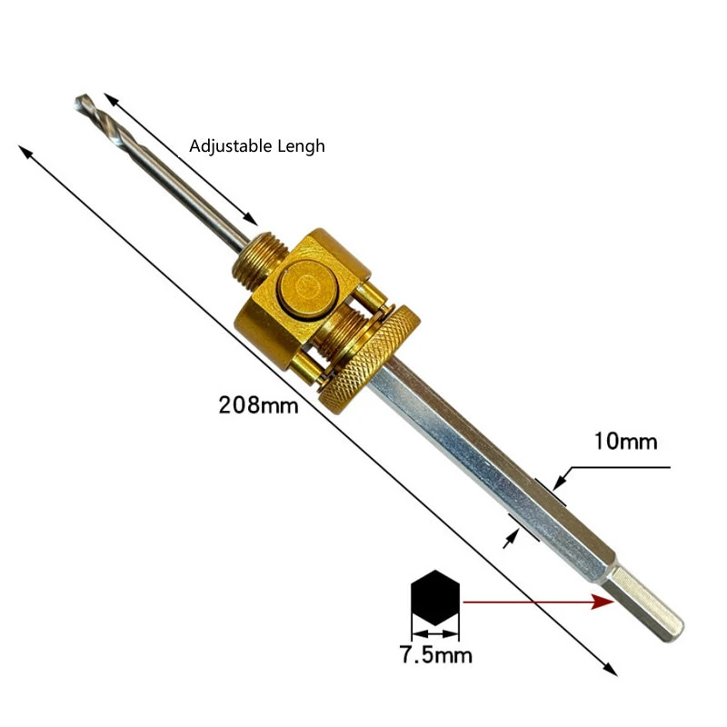 Hole Saw Arbor with 7.5 mm Shank Quick Ejector System Universal Compatibility for Hole Saw Systems — view 6