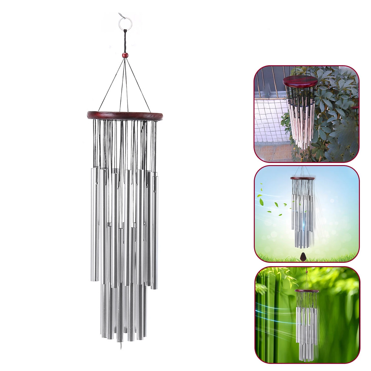 Home 27 Silver Tubes Wind Chimes Church Bells Hanging Decorations — Pricio