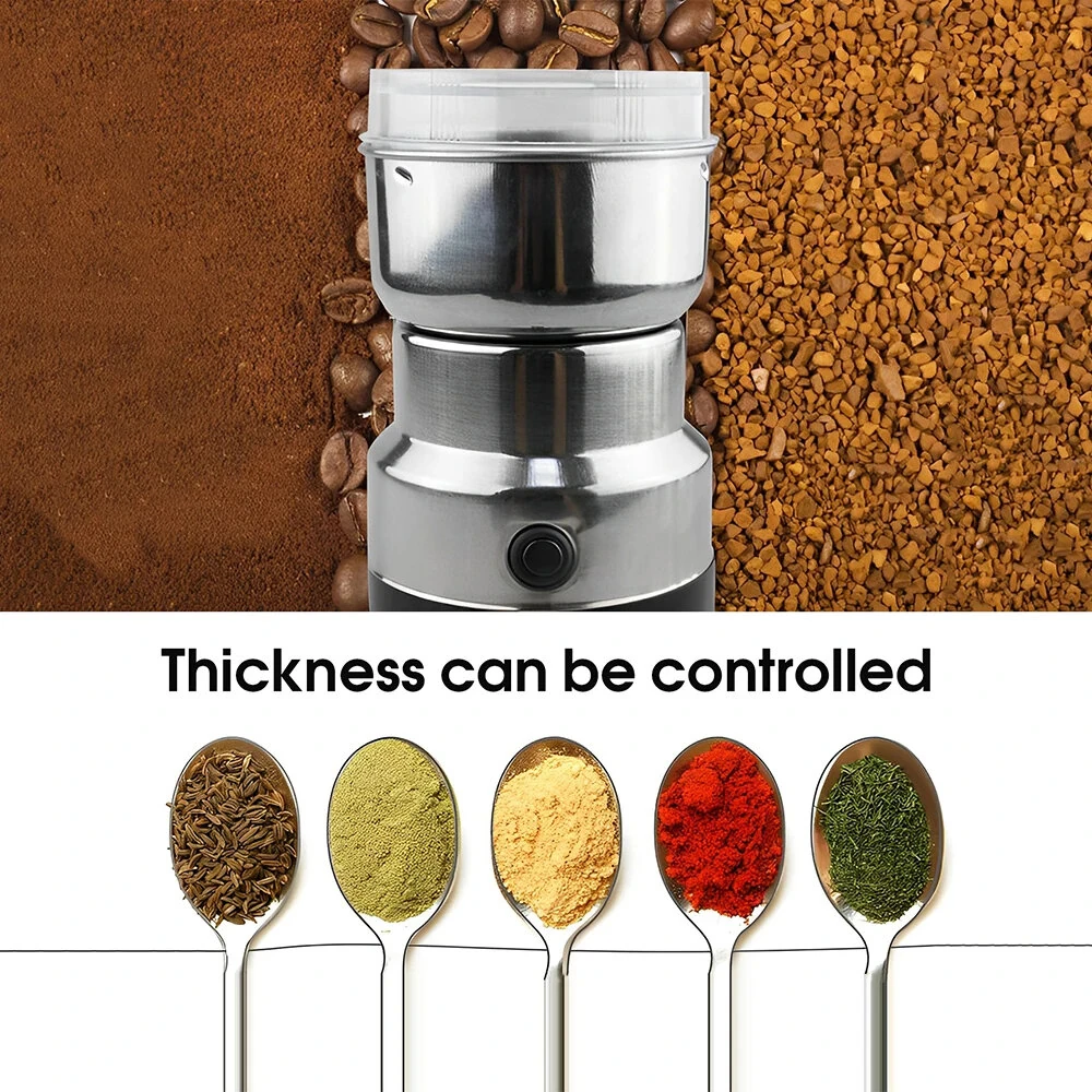 Home Kitchen Electric Milling Machine Multipurpose Electric Coffee Bean Grinding Tool Stainless Steel Milling Machine for Seeds Spices Herbs Nuts Coffee Grinder — view 3