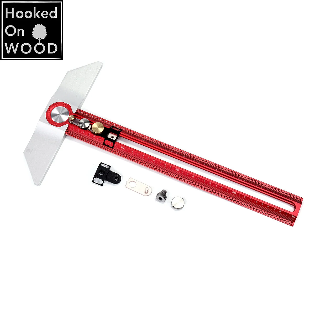 HONGDUI 400mm Hooked On Wood MT-2465 PRO Scriber Marking T Square Ruler Aluminum Alloy Hole Positioning Marking Gauge — view 8