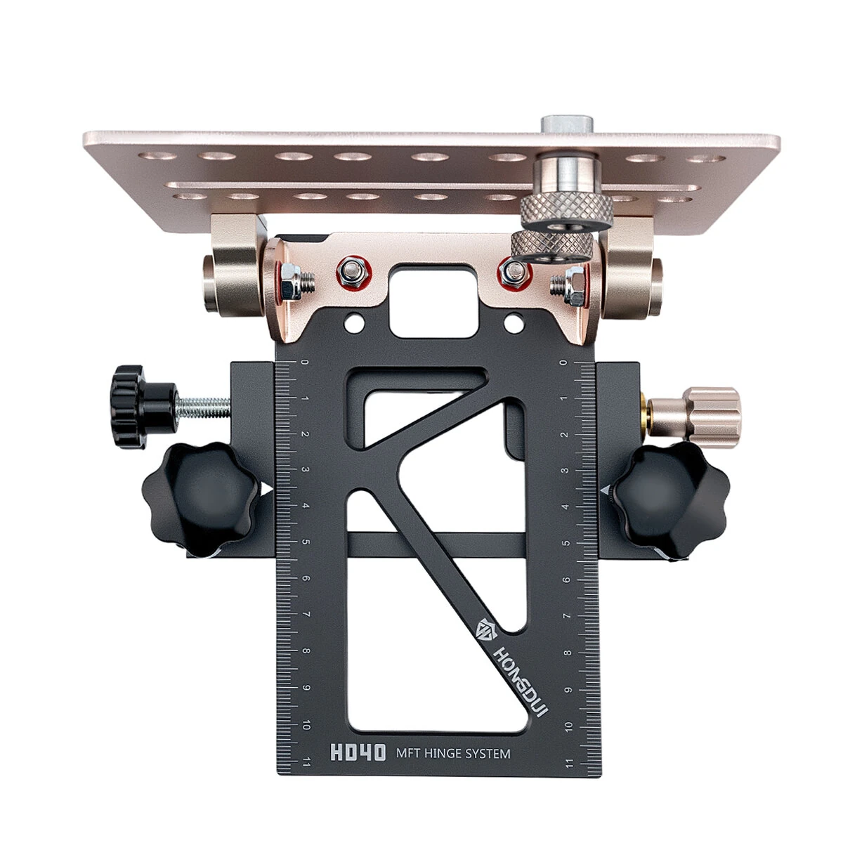 HONGDUI H040 BenchTop Quick Mount Hinge System Universal Aluminum Stainless Steel Compatible with Tracks Featuring T-Slot Precision Machined Quad Setup for Woodworking and Routing — view 4