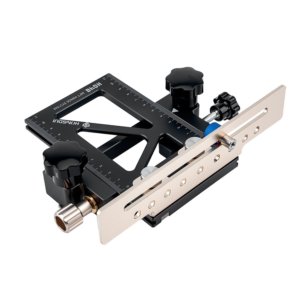 HONGDUI H040 BenchTop Quick Mount Hinge System Universal Aluminum Stainless Steel Compatible with Tracks Featuring T-Slot Precision Machined Quad Setup for Woodworking and Routing — view 5