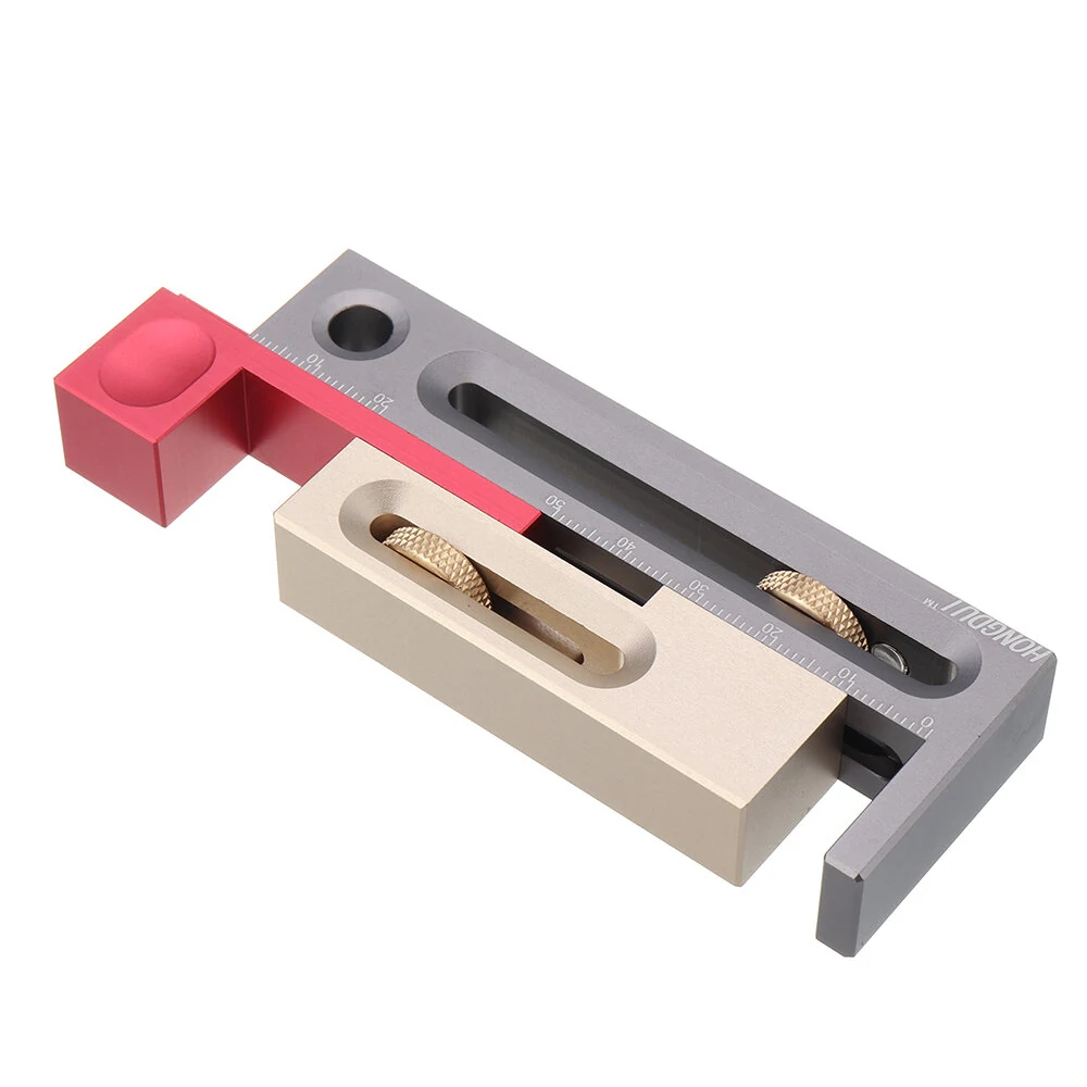 HONGDUI Kerfmaker Table Saw Slot Adjuster Mortise and Tenon Tool Woodworking Movable Measuring Block Tenonmaker Length Compensation Router Table Set Woodworking Tools — HONGDUI
