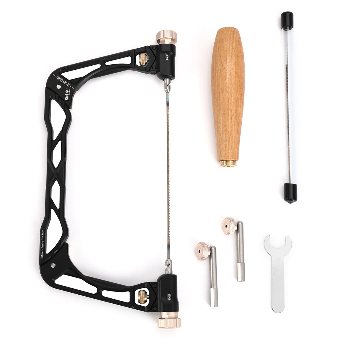 HONGDUI KM-19 6 Inch Coping Fret Combo Saw/Saw Blades Options Coping Saw Coping Frame and 3pcs Replacement Blades Set for Woodworking Plastic Rubber and Soft Metal Cutting — view 2