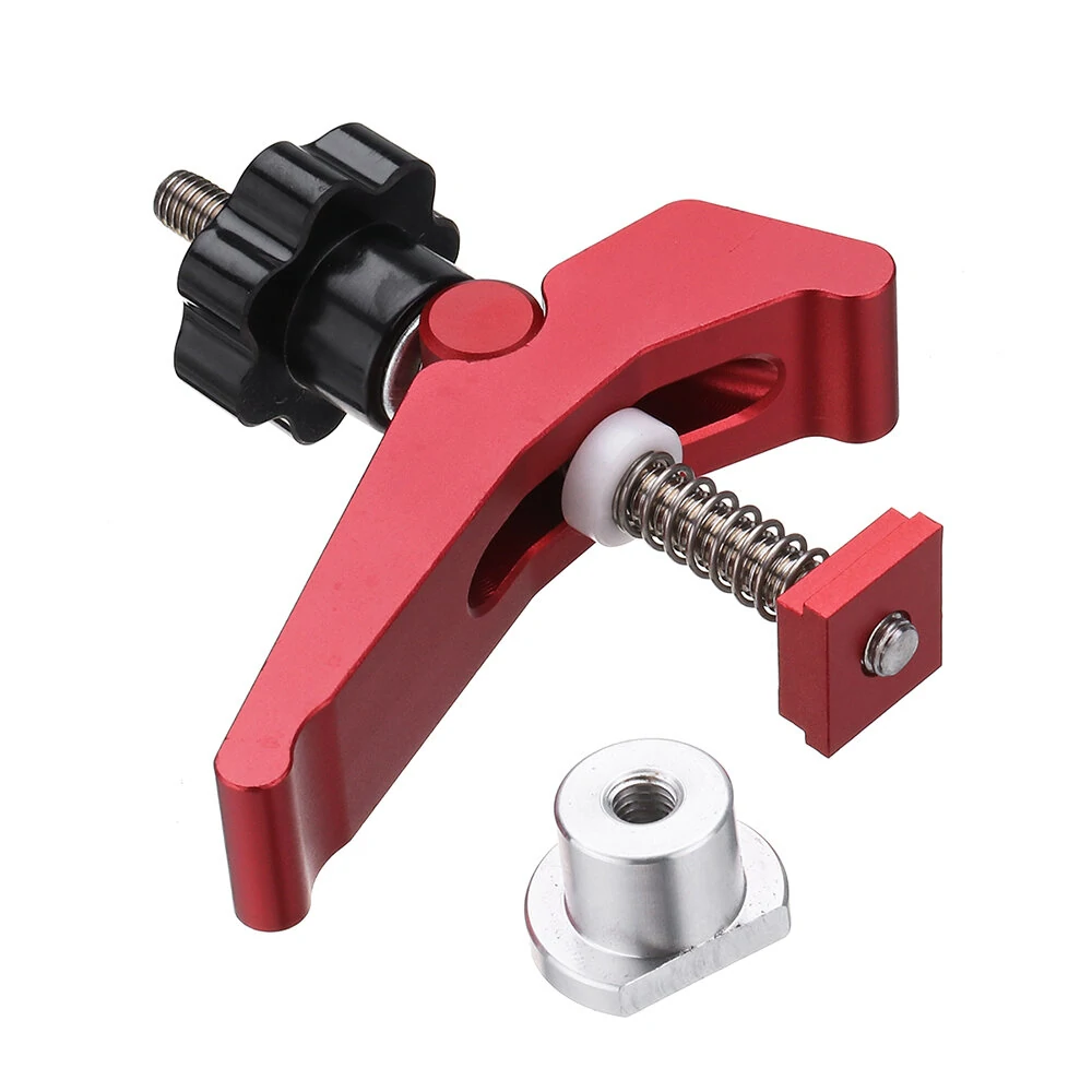 HONGDUI Red Quick Acting Hold Down Clamp Aluminum Alloy T-Slot T-Track Clamp Set Woodworking Tool for Woodworking Table — HONGDUI