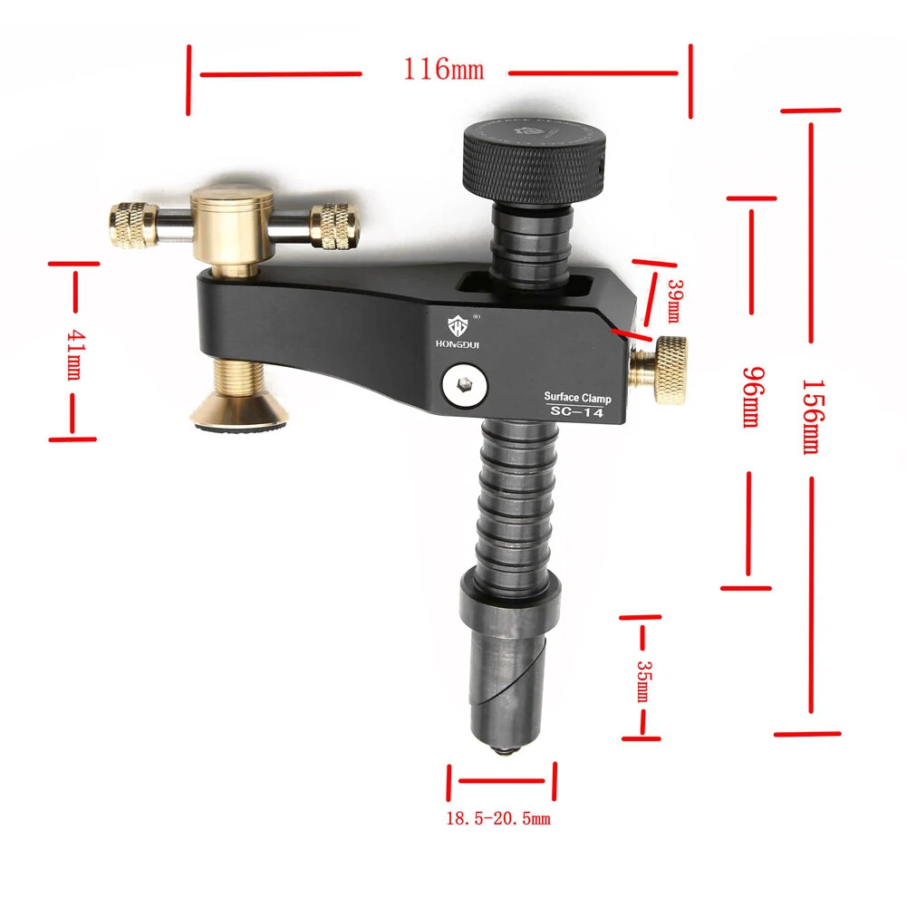 HONGDUI SC-14 Woodworking Desktop Surface Fixing Clamp Aluminum Alloy Table Hold Down Clamp DIY Fixing Clip Practical for 19/20mm Hole — view 2