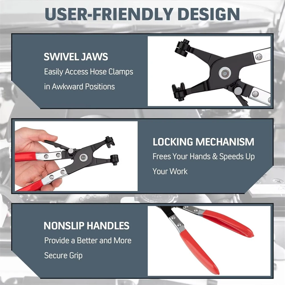 Hose Clamp Pliers Wire Long Reach Hose Clamp Pliers Set Car Disassembly Tool Vehicle Repair — view 3