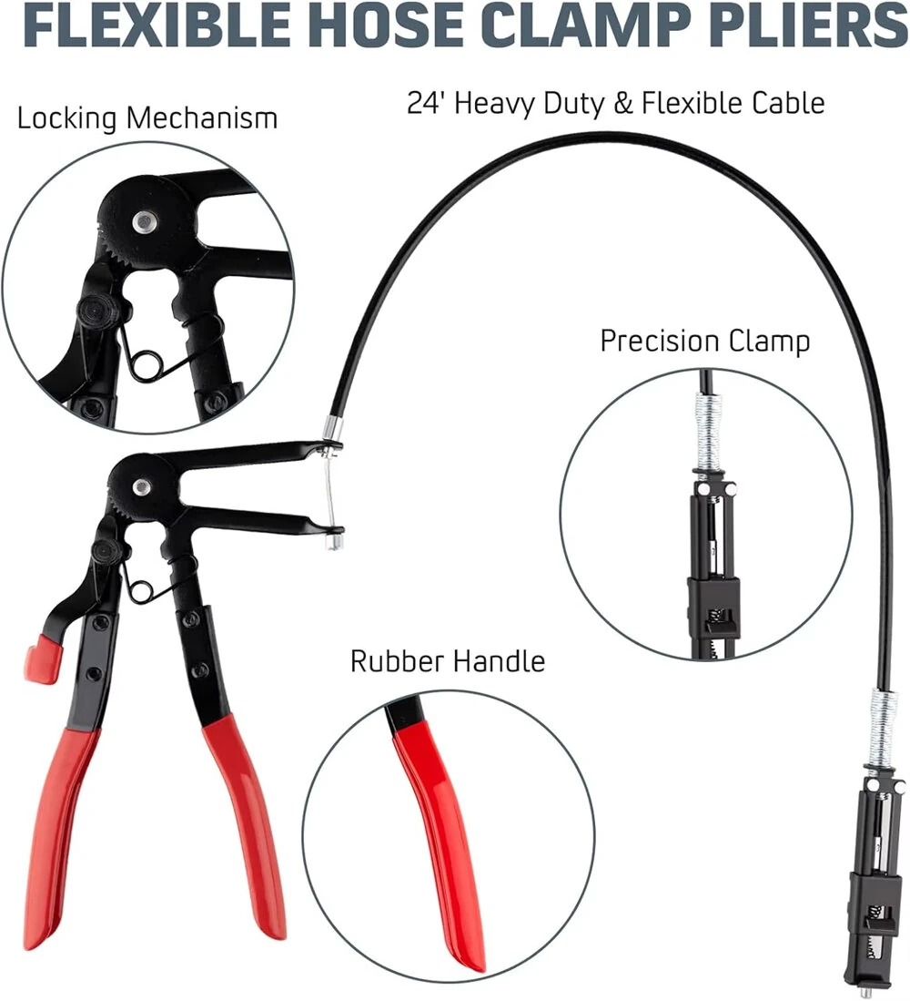 Hose Clamp Pliers Wire Long Reach Hose Clamp Pliers Set Car Disassembly Tool Vehicle Repair — view 6