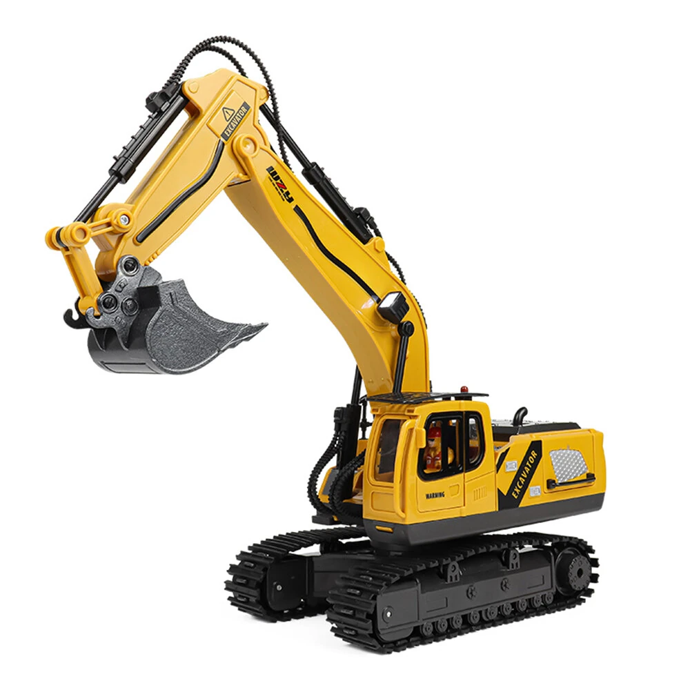 HR-720 12/15CH RC Excavator Car Truck Children's Engineering Floor Steering Wheel Remote Controlled Vehicle Toy Lights sound for boys — view 5
