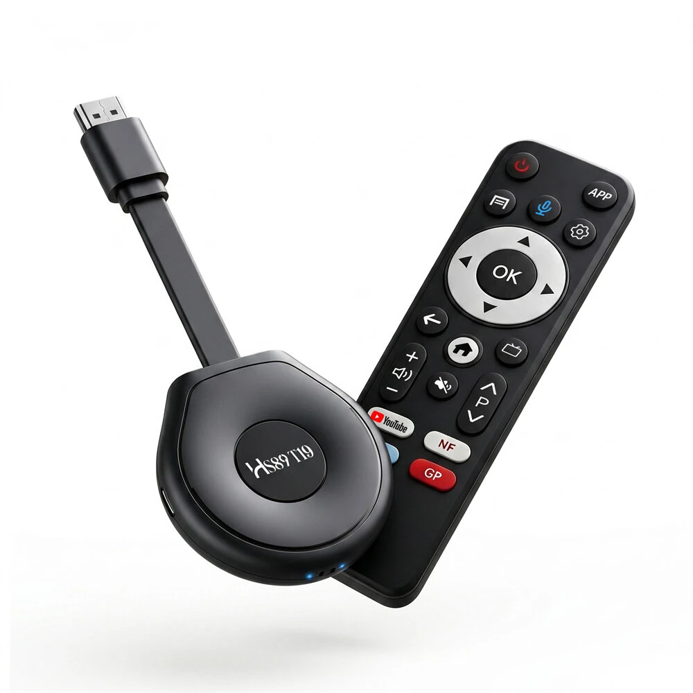 HS89 T19 2GB+16GB/4GB+32GB Android 14.0 TV Stick RK3539 Quad Core 4K Ultra HD WiFi 6 bluetooth 5.4 AV1 Voice Remote Control Streaming Media Player Plug and Play — image 1