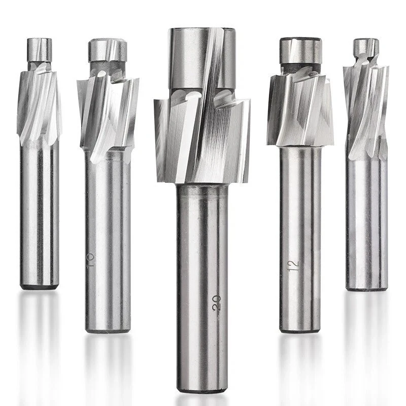 HSS-AL Countersink End Mill Set M3 M4 M5 M6 M8 High Speed Precision Milling Cutter for Metal Wood Machining Copper Aluminum — image 1