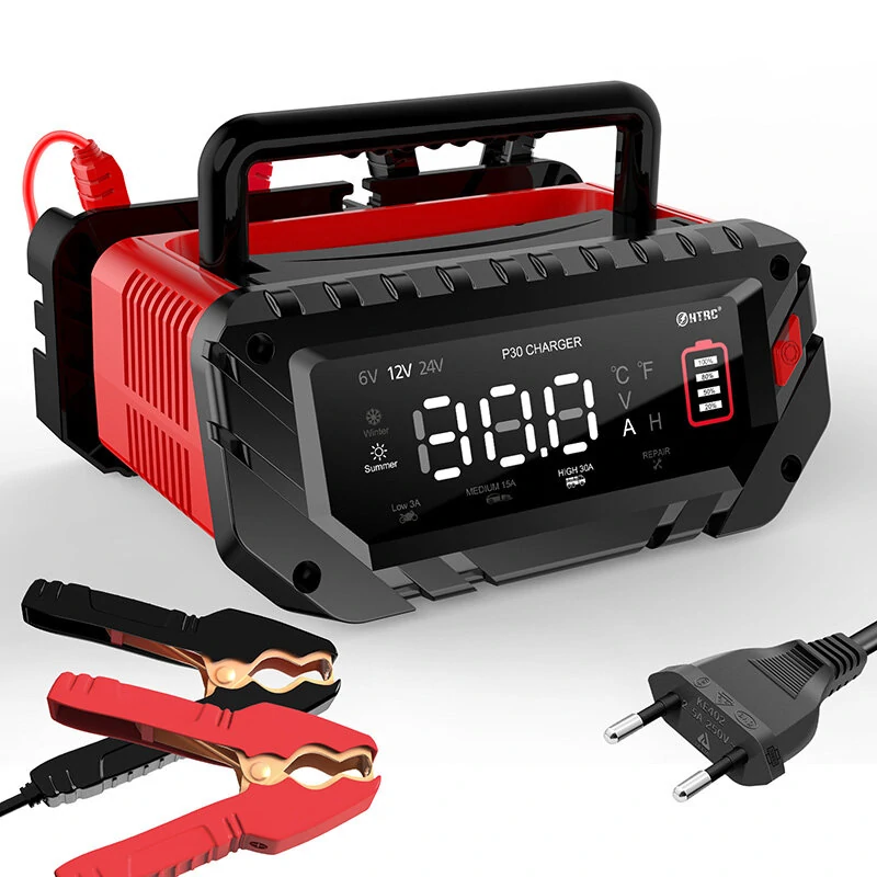 HTRC 6V 12V 24V 10A-30A Smart Repair Battery Maintainer Charger P30 Charging Charger for Car Motorcycle Boat Lead-Acid AGM Lithium LiFePo4 Battery — HTRC