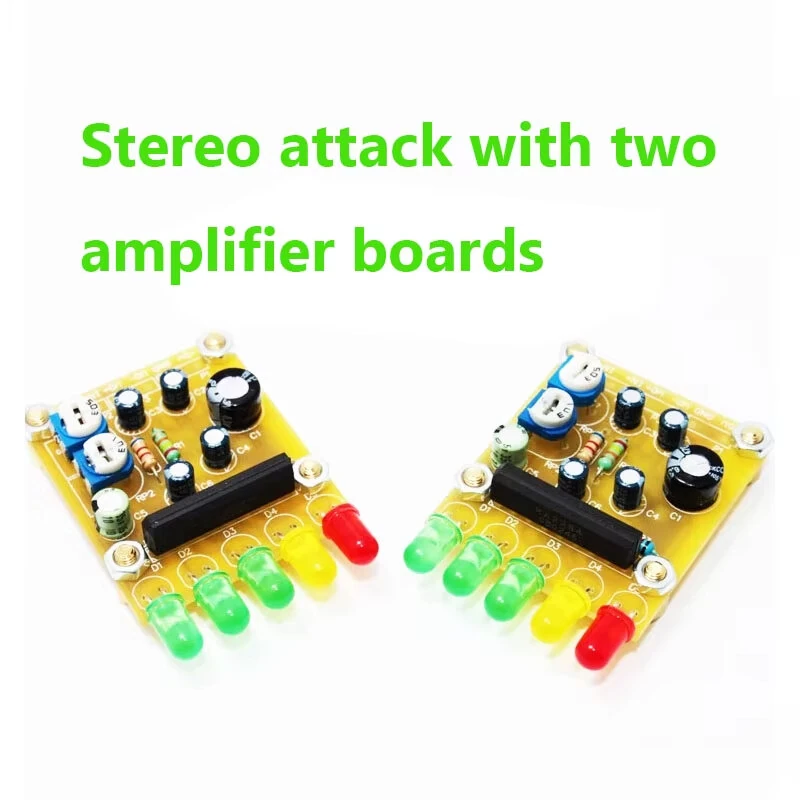 HU-023 Mini Crystal Speaker DIY Kit Dual Channel 3W Power Compact LED Music Spectrum Display Computer Phone Audio Desktop Speaker Assembly — view 4