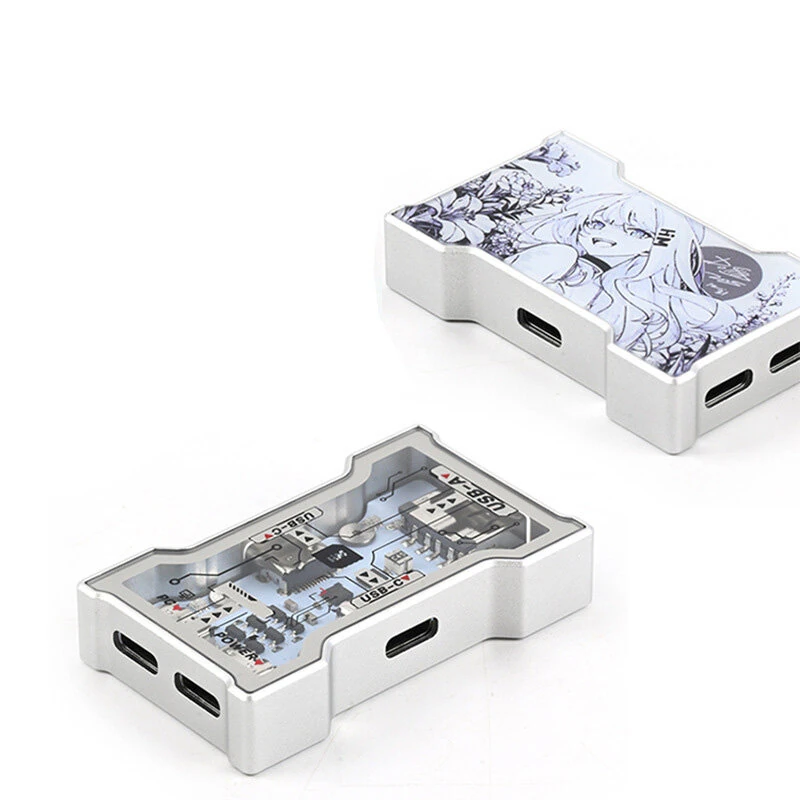 HUB LITTLE USB-C Gaming Hub 5-Port Multiport Adapter with RGB Lighting Transparent CNC Aluminum Frame Glass Cover — view 3