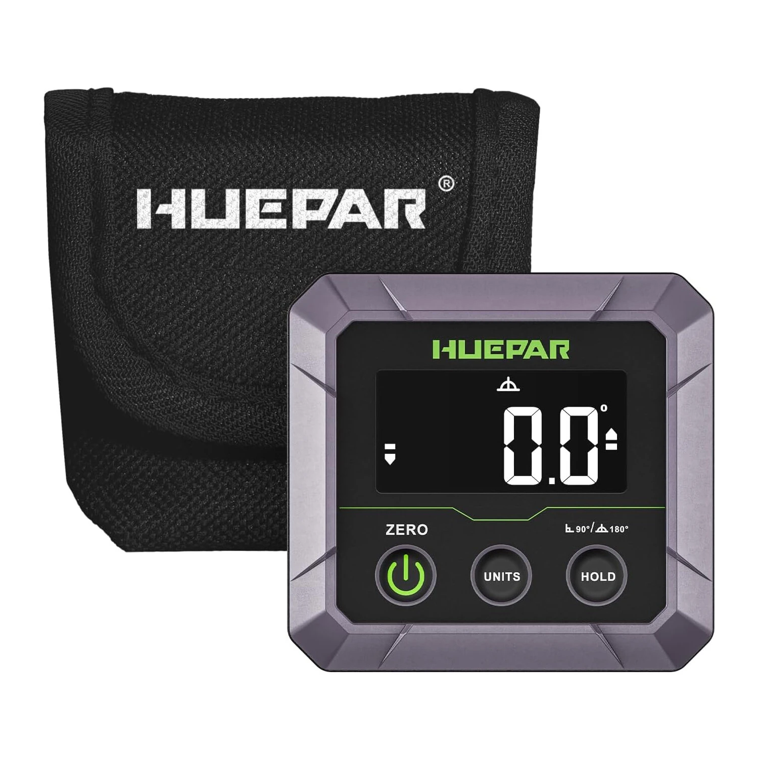 Huepar DL141 Digital Angle Finder Magnetic Base ±0.1° Accuracy VA LCD Display Woodworking Table Saw Blade Bend Pipes Adjustable Tool Compact