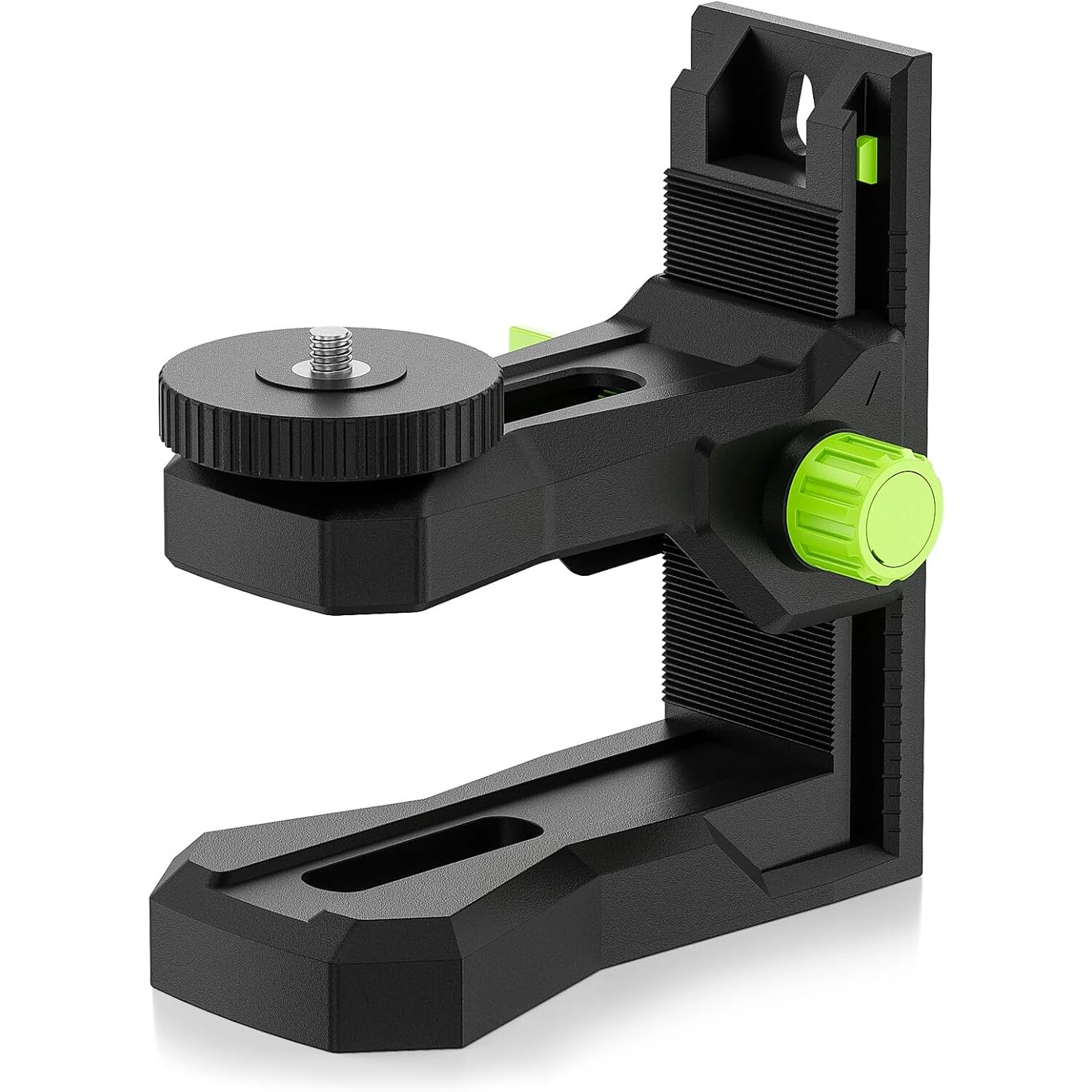 Huepar PV12 Fine-Tuning Magnetic Laser Level Bracket Wall mount L-Shape Pivoting Base with 360° Rotation 1/4"-20 & 5/8"-11 Mounts for Wall Tripod Use