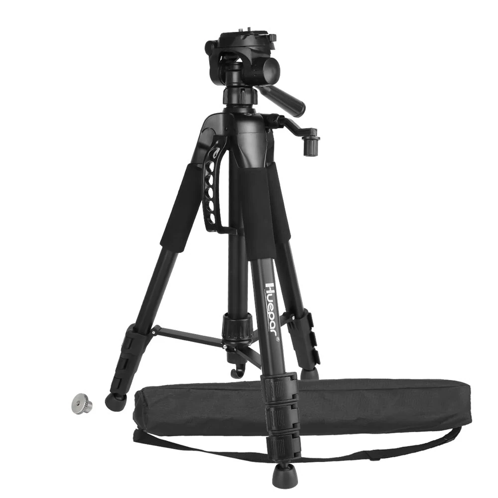 Huepar TPD14A 56-Inch Laser Level Tripod for Camera 44.1lb Load Capacity Aluminum with 3-Way Pan Head 1/4"-20 & 5/8"-11 Mounts — image 1