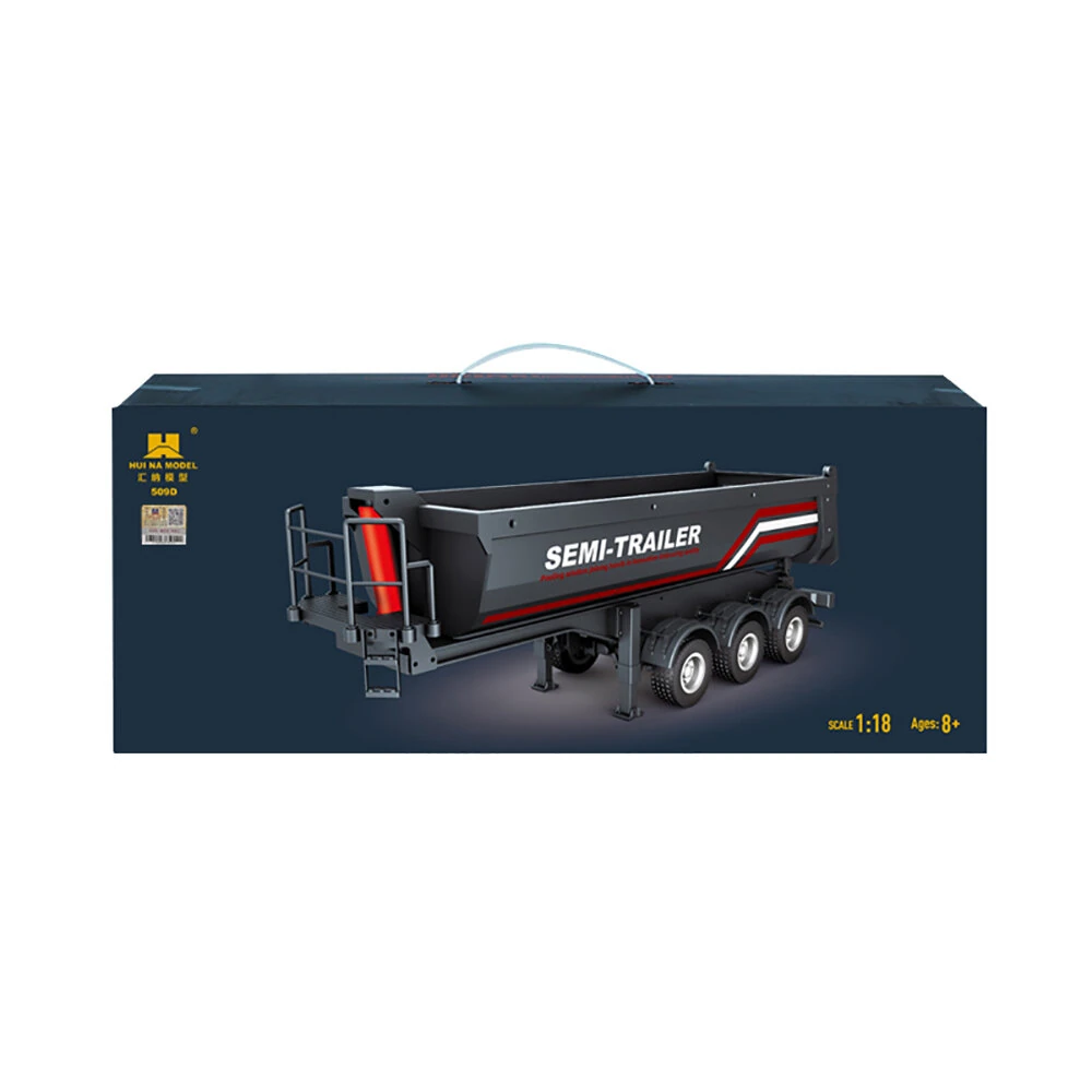 Huina 1509 1/18 RC Semi Dump Trailer Electric Lifting for 1501 RC Tractor Truck — view 3