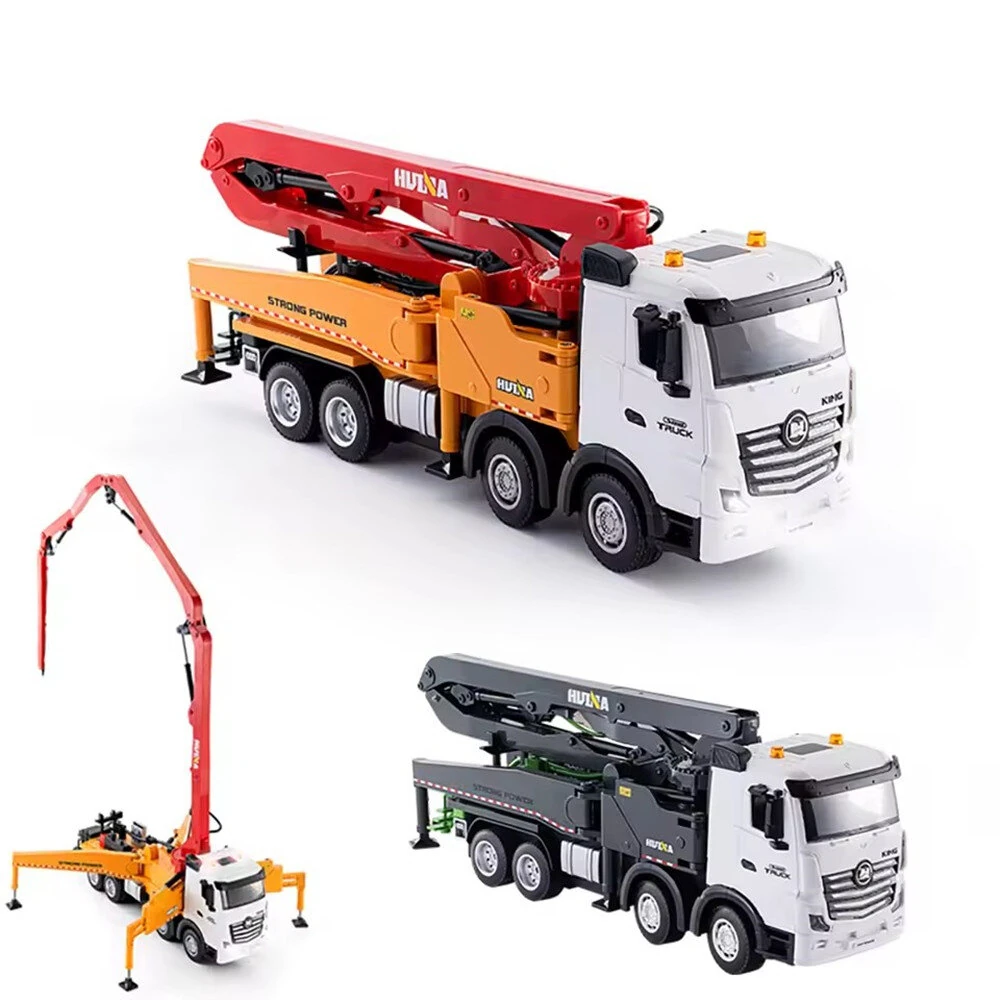 HuiNa Toys 1381 RTR 1/18 2.4G 11CH RC Car Alloy Concrete Cement Pump Truck One-Button Water Spray LED Light Sound  Engineering Construction Remote Control Vehicles Models Kids Children's Toy — view 11