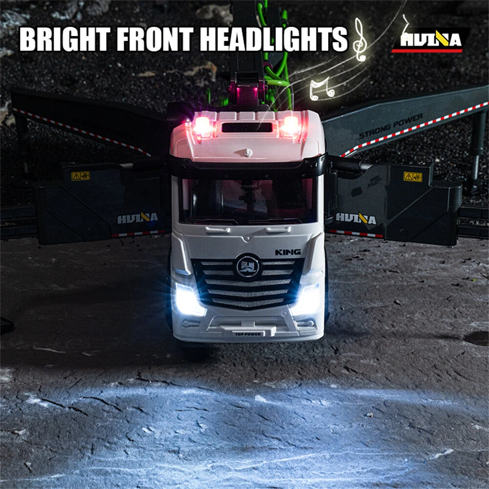 HuiNa Toys 1381 RTR 1/18 2.4G 11CH RC Car Alloy Concrete Cement Pump Truck One-Button Water Spray LED Light Sound  Engineering Construction Remote Control Vehicles Models Kids Children's Toy — view 5