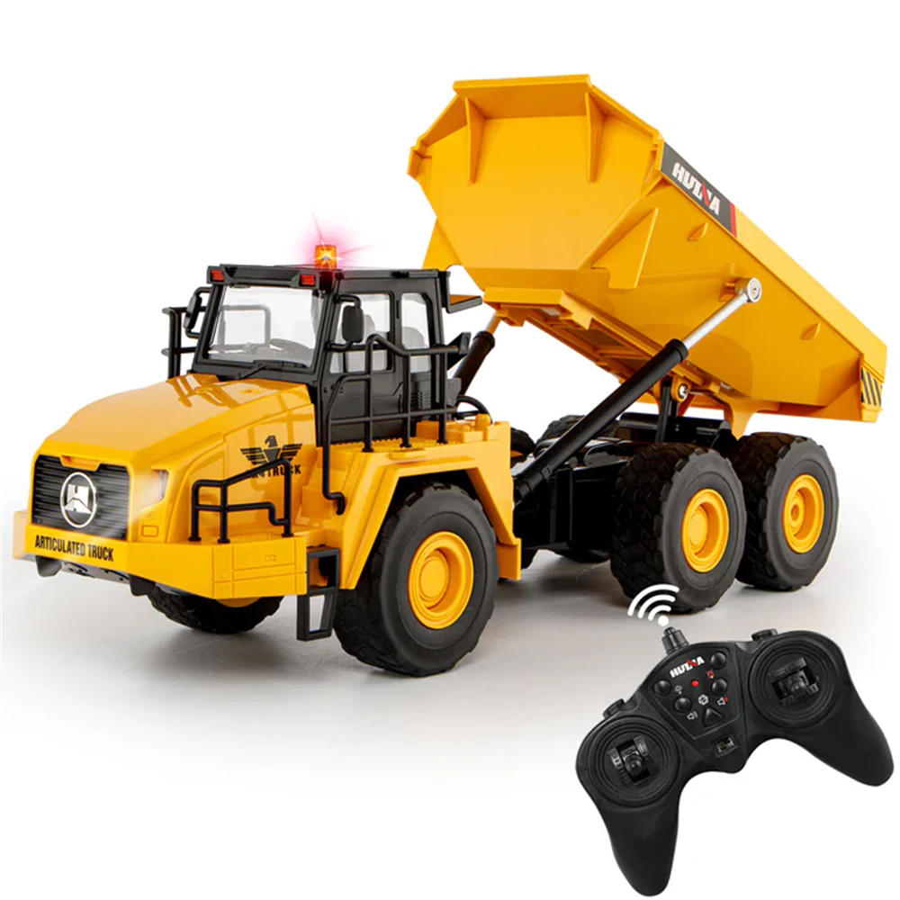 Huina Toys 1553 RTR 1/16 2.4G 11CH RC Car Dump Truck LED Light 360° Rotation Alloy Cab Engineering Remote Control Vehicles Desktop Model Collection Gift For Boys — view 8