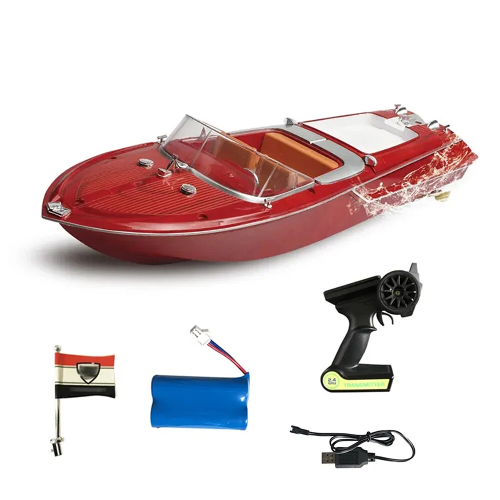 HUIQI SK1 RTR 2.4G 25km/h RC Boat Remote Control Racing Ship Waterproof Wood Speedboat Toys Vehicle Retro Models — view 5