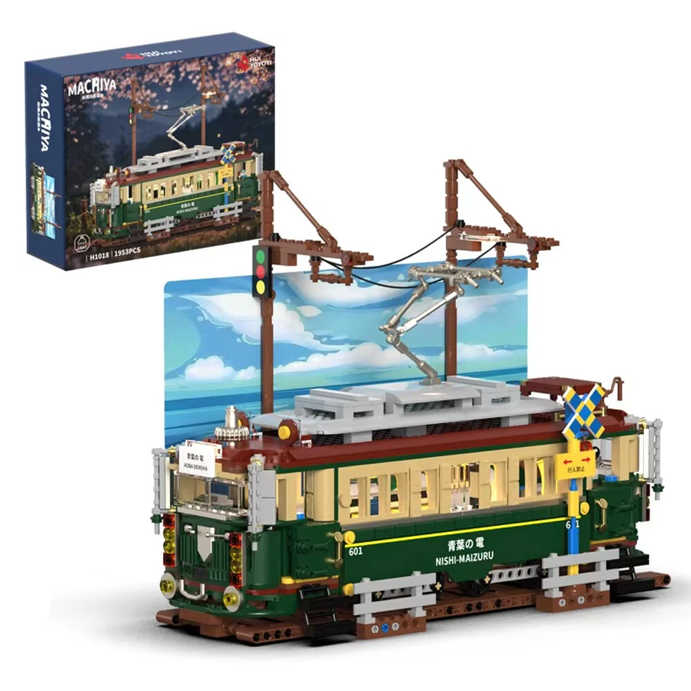 HUIYOYOYI H1018 H1018 Retro Japanese Tram Building Block Assembly Kit 1953PCS Bricks Set Toy Gift for Children — image 1