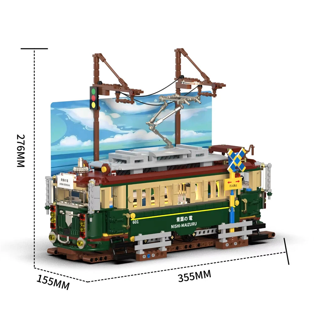 HUIYOYOYI H1018 H1018 Retro Japanese Tram Building Block Assembly Kit 1953PCS Bricks Set Toy Gift for Children — view 5