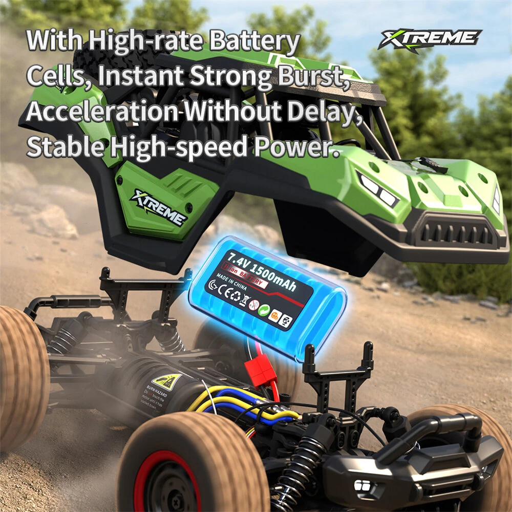 HW HW8816 HW8817 RTR 1/16 2.4G 4WD 35km/h 50km/h Brushed/Brushless RC Car Alloy Shell High Speed LED Light Off-Road Truck All Terrain Full Proportional Vehicles Models Toys — view 6