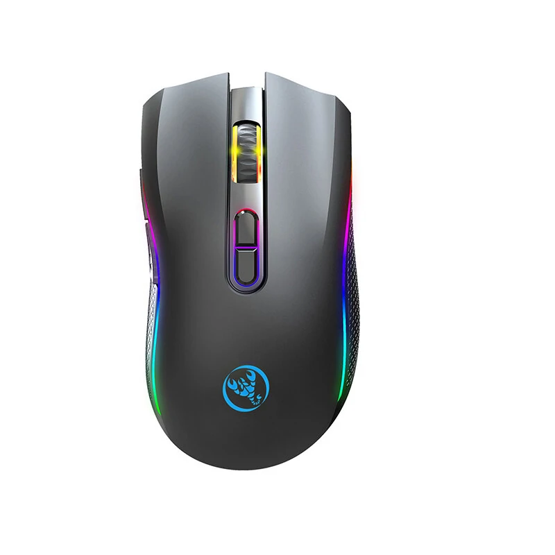 HXSJ T69 2.4G Wireless Gaming Mouse with RGB Lighting 1000-4800DPI Type-C Rechargeable 650mAh 8 Button Mouse for PC Gaming Office Working — HXSJ