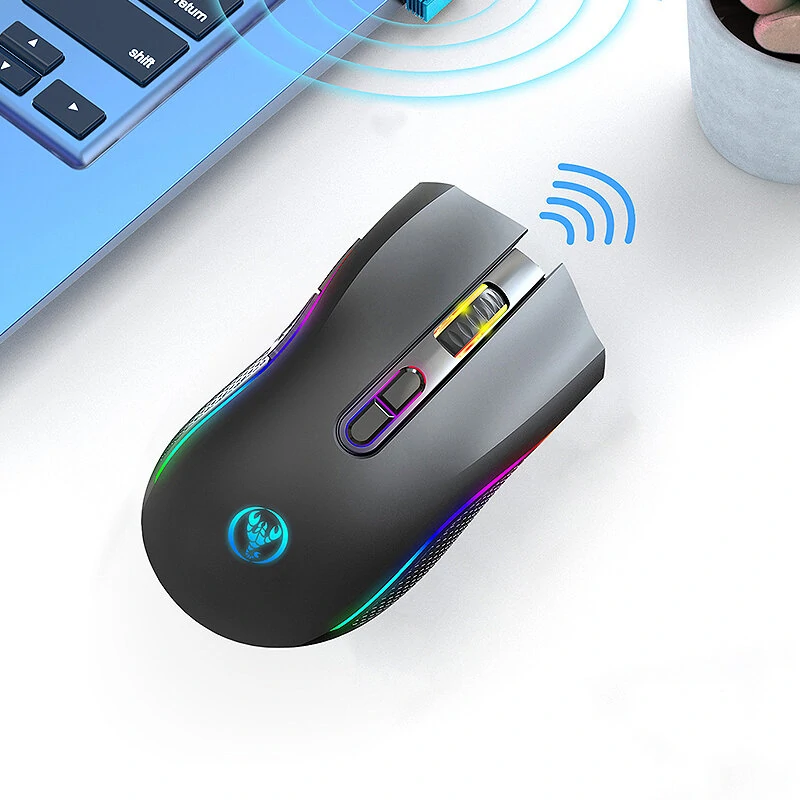 HXSJ T69 2.4G Wireless Gaming Mouse with RGB Lighting 1000-4800DPI Type-C Rechargeable 650mAh 8 Button Mouse for PC Gaming Office Working — view 4