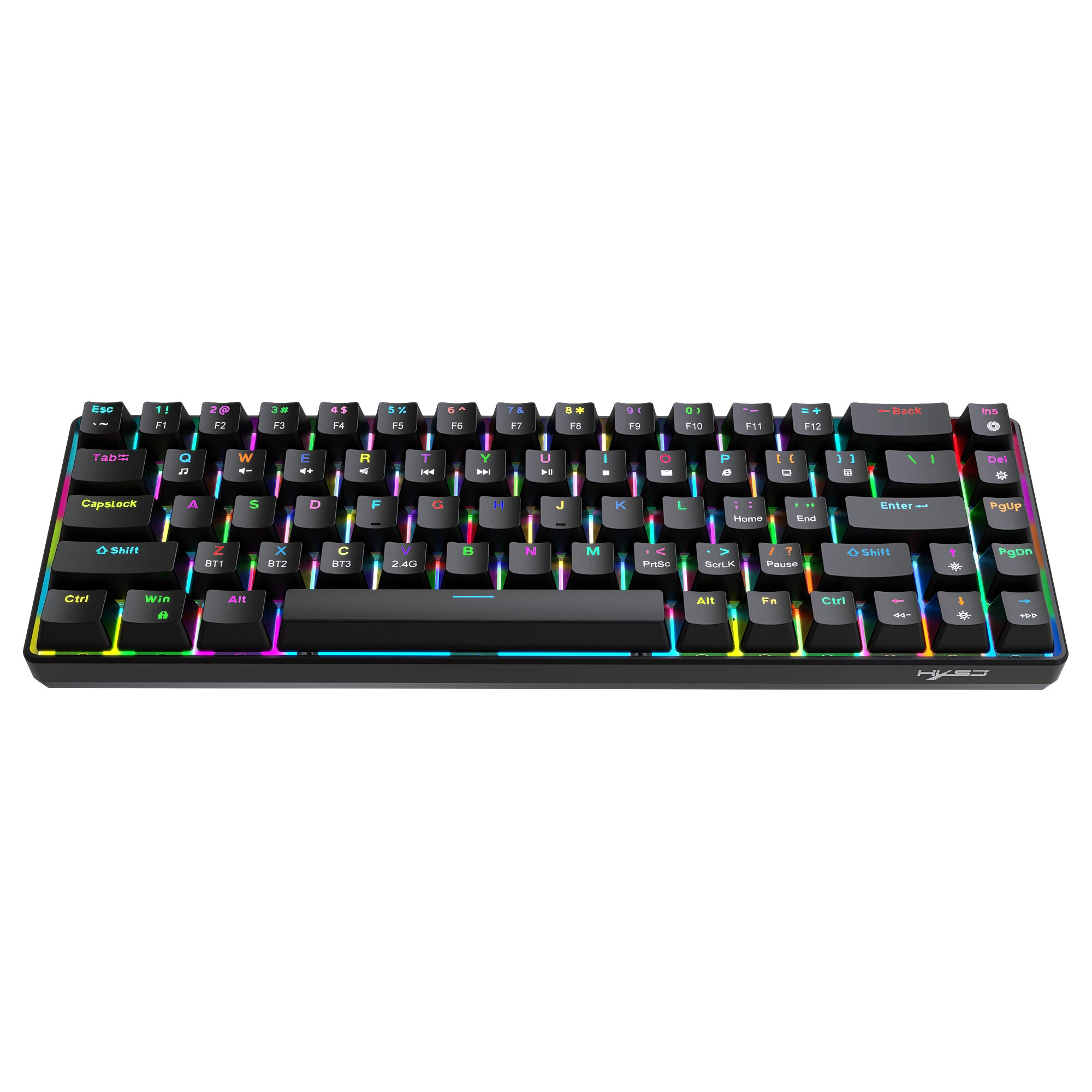 HXSJ V800 Tri-mode Wireless Mechanical Keyboard 68 Keys Hot-swappable RGB Backlight 2000mAh Rechargeable Type-C Gamer Keyboards — view 6