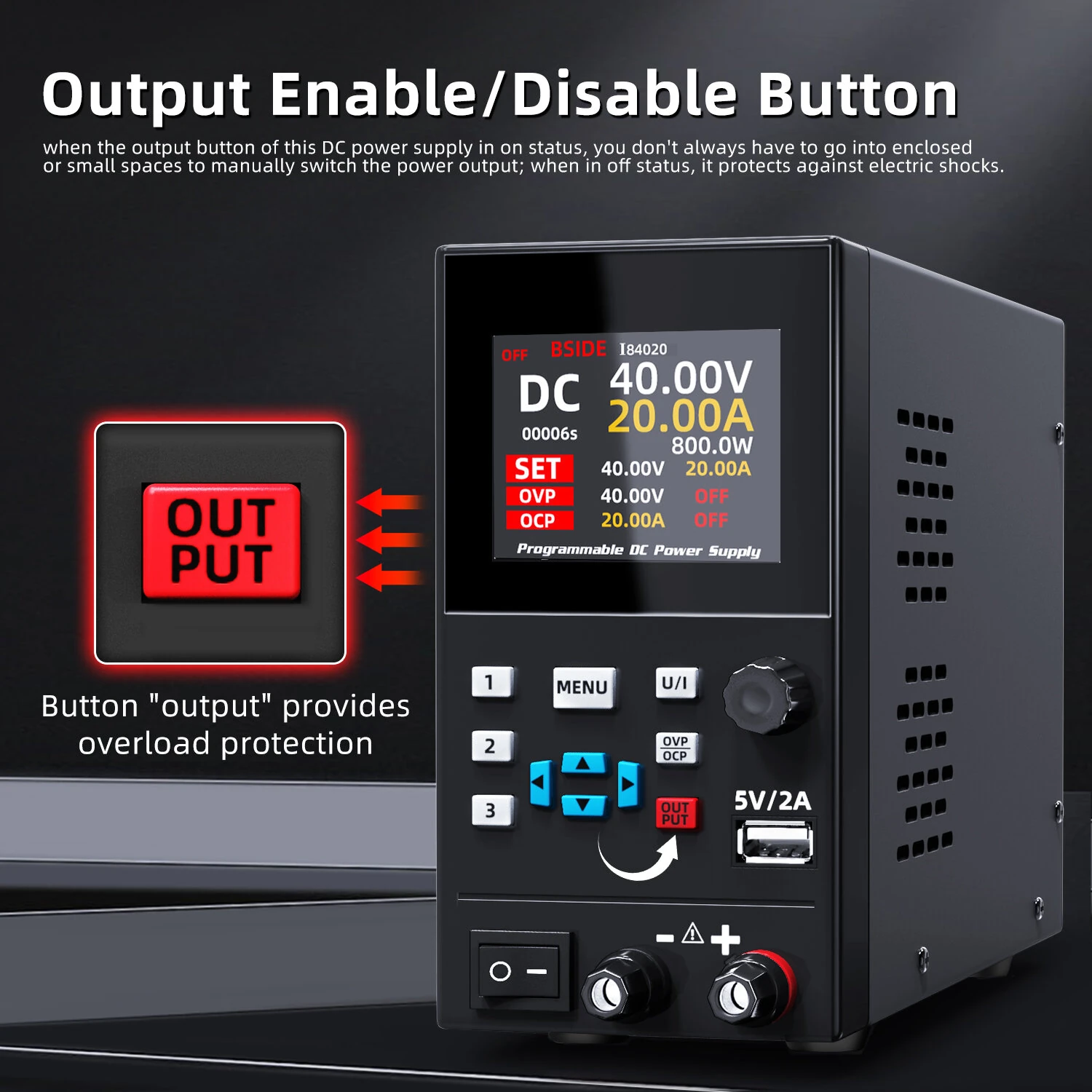 I8 Series 305/3010/4020 Programmable DC Power Supply 0-40V 0-20A 300W USB Port Over Voltage Protection Adjustable Voltage Current — view 10