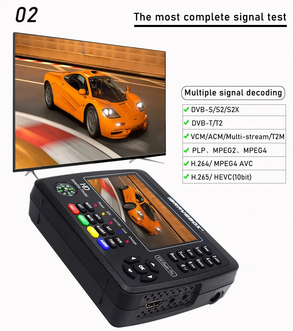IBRAVEBOX V10 Finder Pro H.265 DVB-S2/T2 Advanced Finder with High-Performance Flash Memory and LNB/Tuner Input — view 5