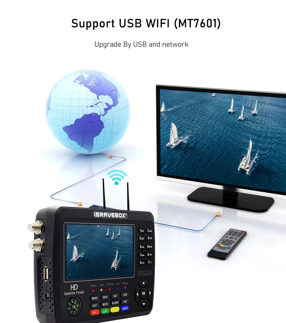 IBRAVEBOX V10 Finder Pro H.265 DVB-S2/T2 Advanced Finder with High-Performance Flash Memory and LNB/Tuner Input — view 8