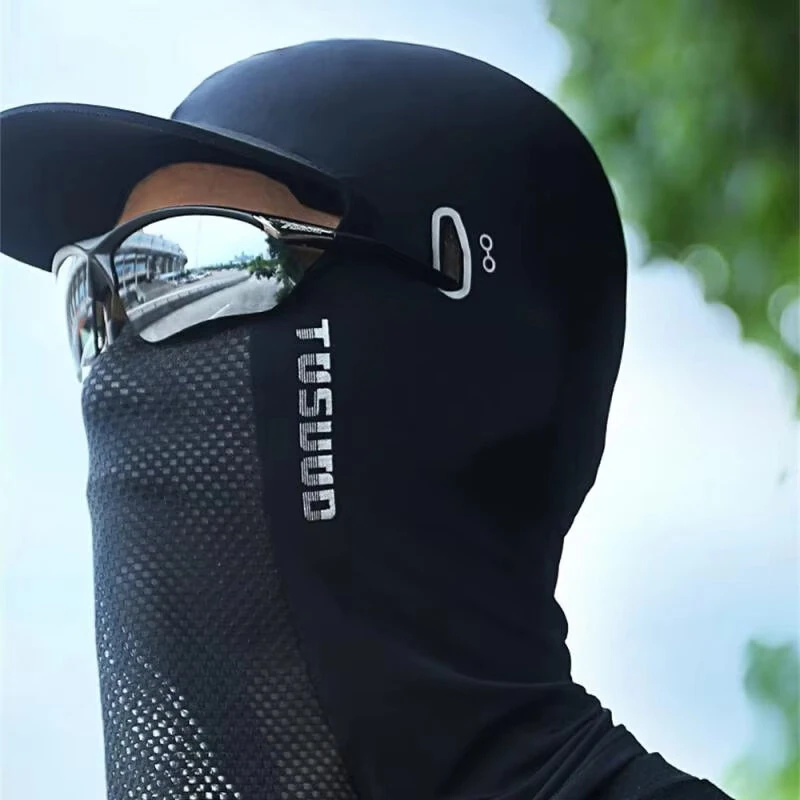 Ice Silk Sunscreen Headgear Outdoor Cycling Head Neck Gaiter Quick Dry Breathable UPF50+ Motorcycle Bike Full Face Mask Cap — view 2