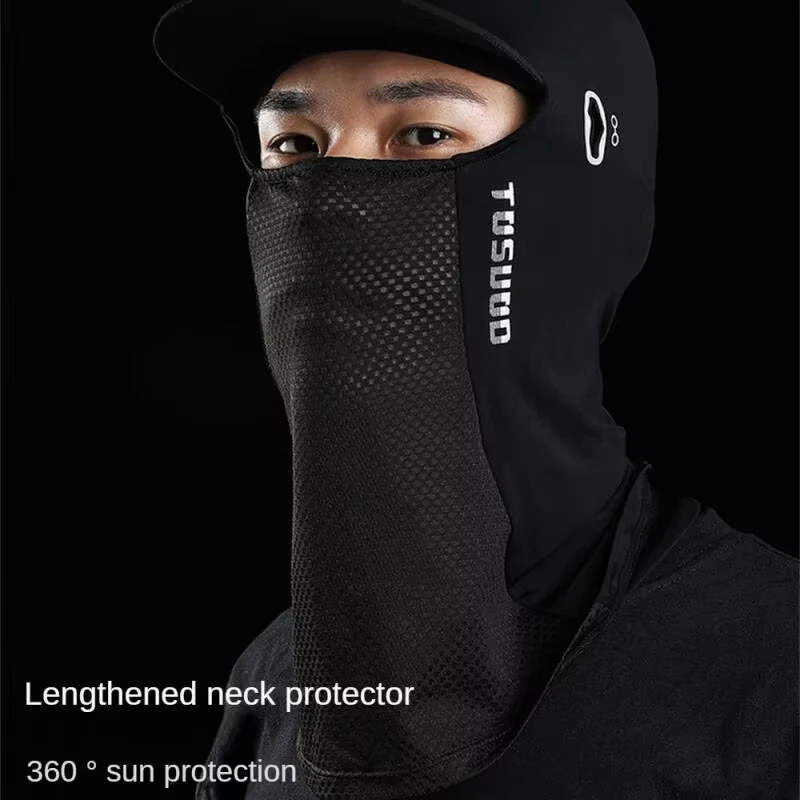 Ice Silk Sunscreen Headgear Outdoor Cycling Head Neck Gaiter Quick Dry Breathable UPF50+ Motorcycle Bike Full Face Mask Cap — view 3