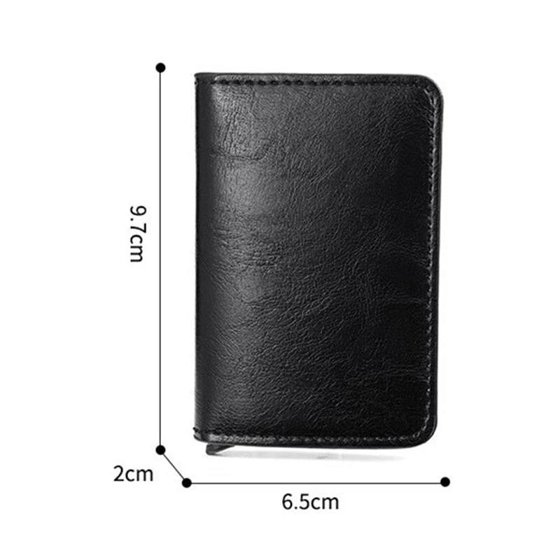 ID Credit Card Holder Wallet Mens RFID Blocking Protected Card Holder Case Slim PU Leather Wallets Mini Small Money Wallet — view 6