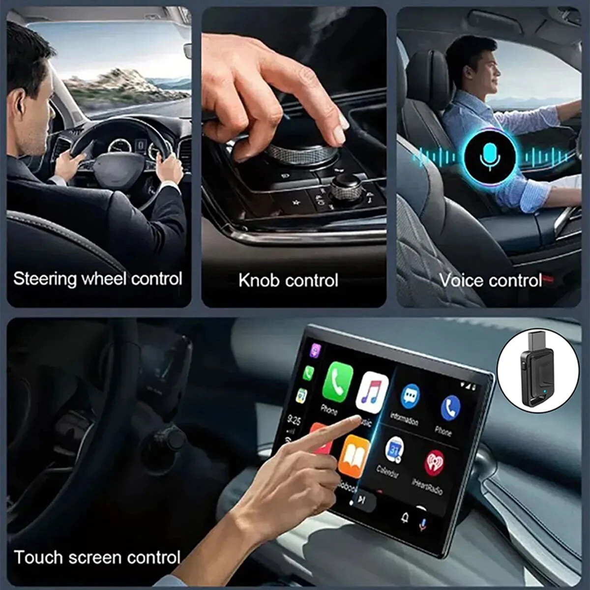 IMars Wired To Wireless Carplay Converter 4.2 Bluetooth Wireless CarPlay Adapter 2.4GHz+5.8GHz Dual-Band Low Latency Plug & Play Supports OTA Upgrades — view 2