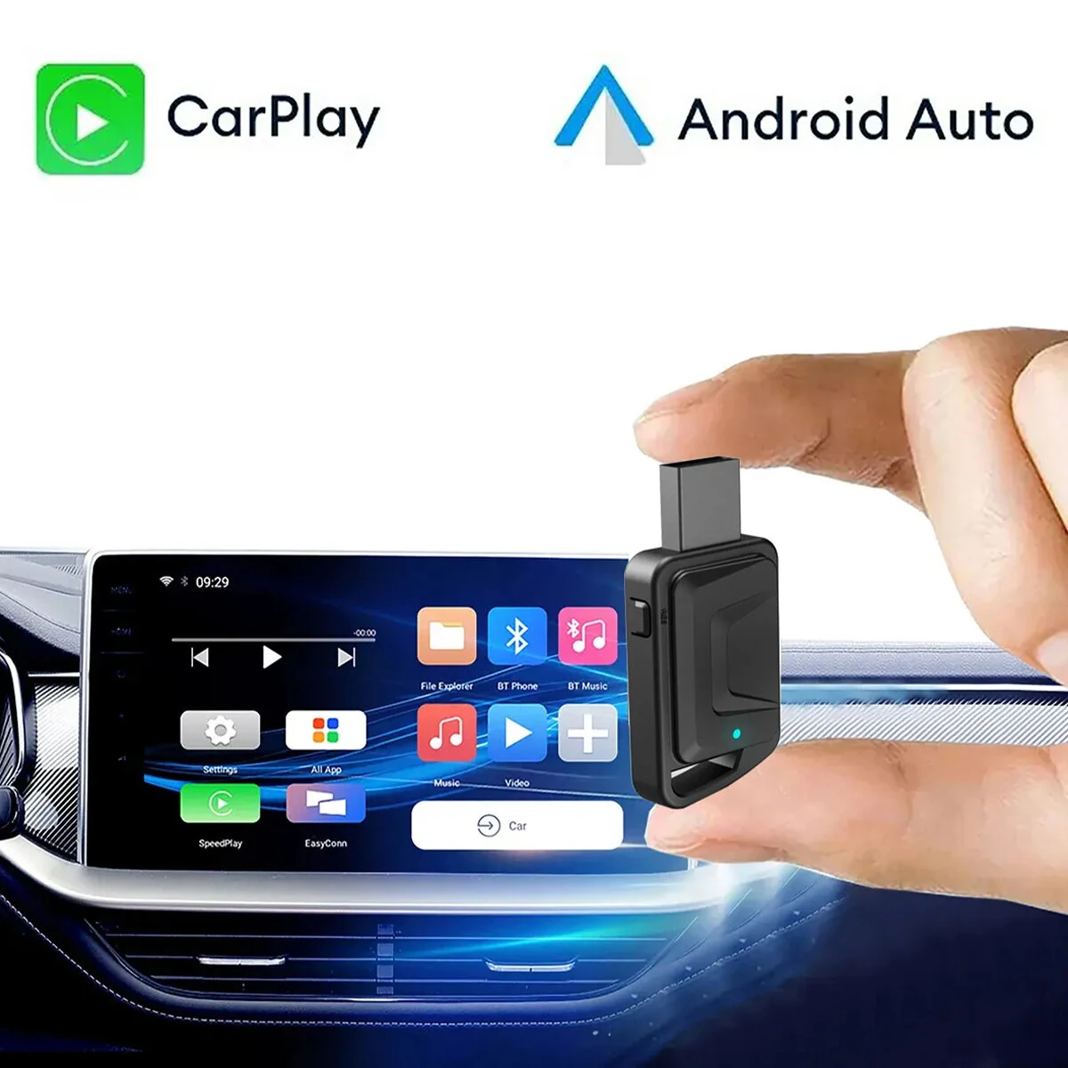 IMars Wired To Wireless Carplay Converter 4.2 Bluetooth Wireless CarPlay Adapter 2.4GHz+5.8GHz Dual-Band Low Latency Plug & Play Supports OTA Upgrades — view 4