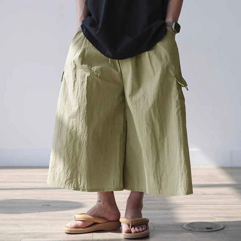 INCERUN Men Casual Wide Leg Pants Lightweight Solid Color Loose Fit Straight Wide-leg Trousers for Men, Plus Size S-5XL — image 1