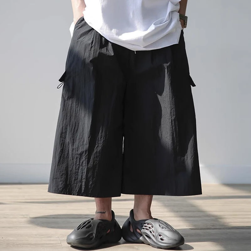 INCERUN Men Casual Wide Leg Pants Lightweight Solid Color Loose Fit Straight Wide-leg Trousers for Men, Plus Size S-5XL — view 2