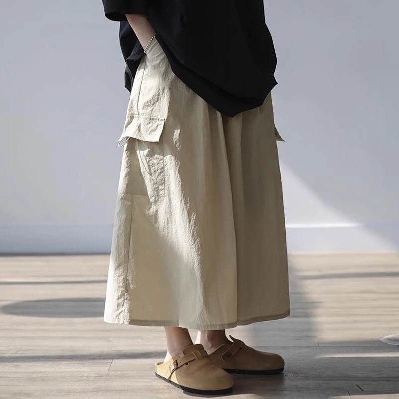 INCERUN Men Casual Wide Leg Pants Lightweight Solid Color Loose Fit Straight Wide-leg Trousers for Men, Plus Size S-5XL — view 3