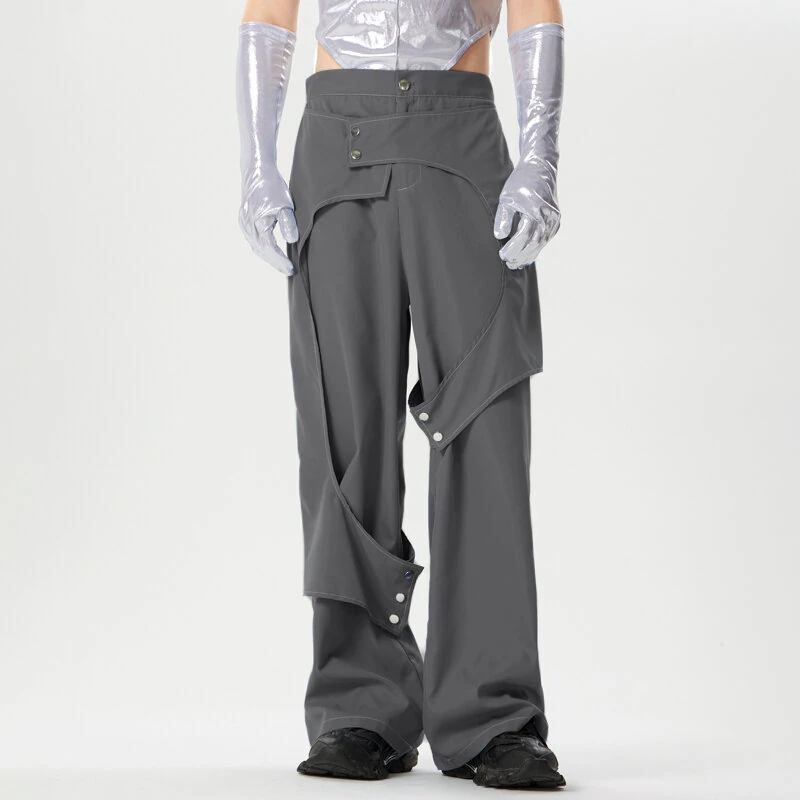 INCERUN Men Deconstructed Design Pants Fashion Comfortable Fabrics Wide Leg Trouser Plus Size — image 1