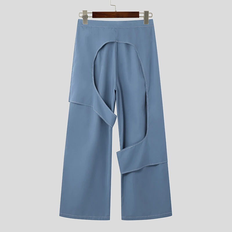 INCERUN Men Deconstructed Design Pants Fashion Comfortable Fabrics Wide Leg Trouser Plus Size — view 10