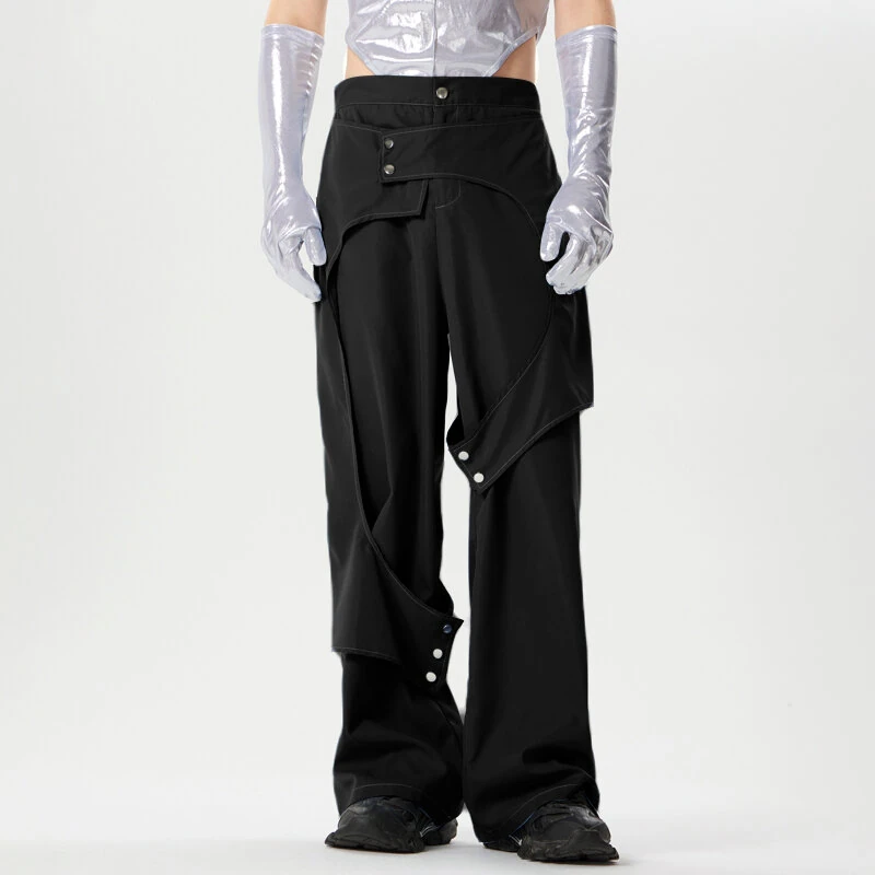 INCERUN Men Deconstructed Design Pants Fashion Comfortable Fabrics Wide Leg Trouser Plus Size — view 3