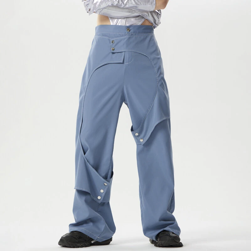 INCERUN Men Deconstructed Design Pants Fashion Comfortable Fabrics Wide Leg Trouser Plus Size — view 4