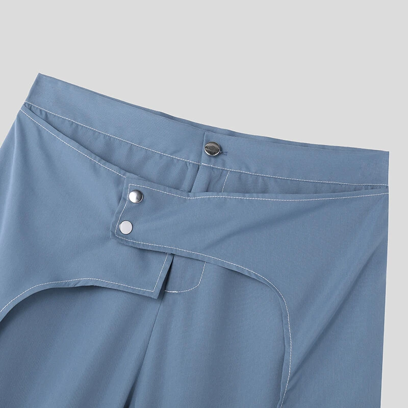 INCERUN Men Deconstructed Design Pants Fashion Comfortable Fabrics Wide Leg Trouser Plus Size — view 7