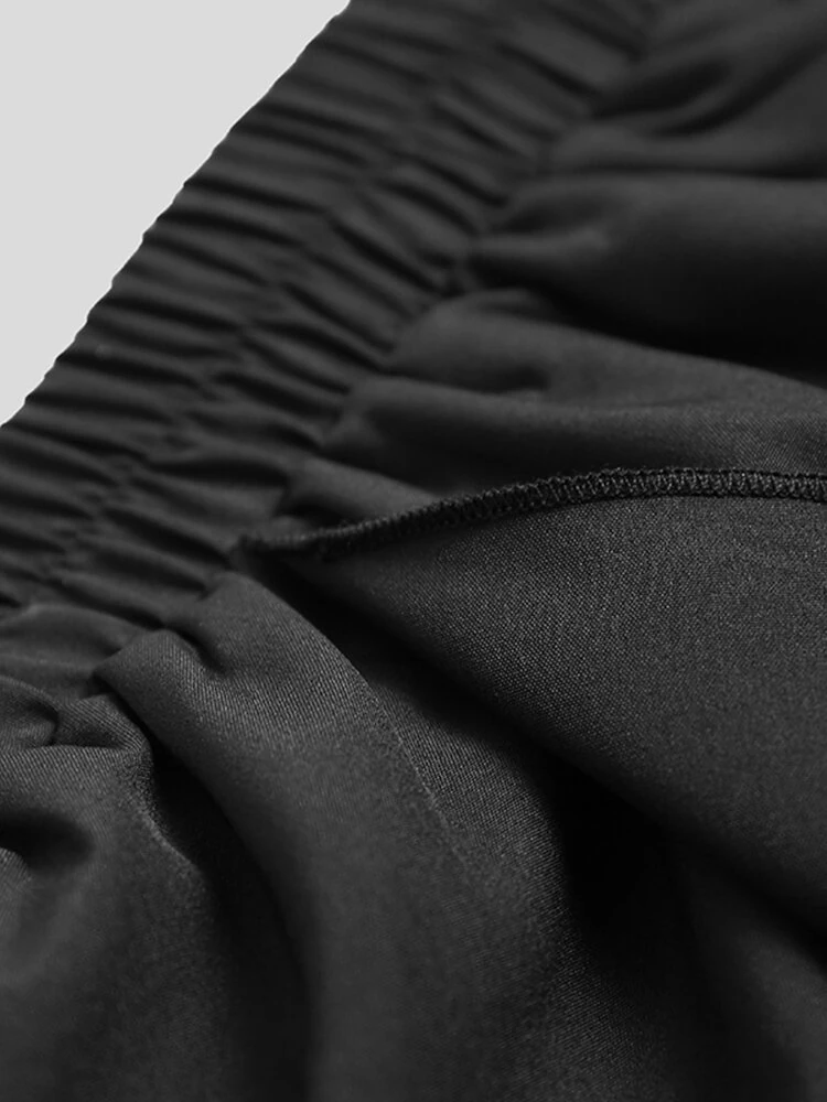 INCERUN Men Pant Elastic Black Irregular Design Skirt Pant Loose Fit Fashion Mens Streetwear Pants S-5XL — view 8