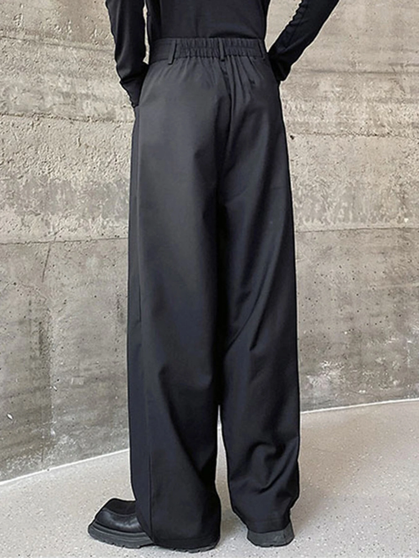 INCERUN Men Pants Fashion Design Solid Color Button Pants Wide Leg Streetwear with Side Pockets S-5XL — view 5